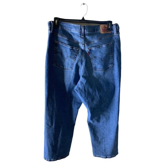 Levi's Ribcage Straight Jeans Womens Size 16W High Rise Button Fly Denim Blue - Picture 2 of 12